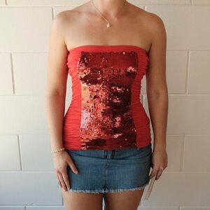 Bebe Vibrant Red Top